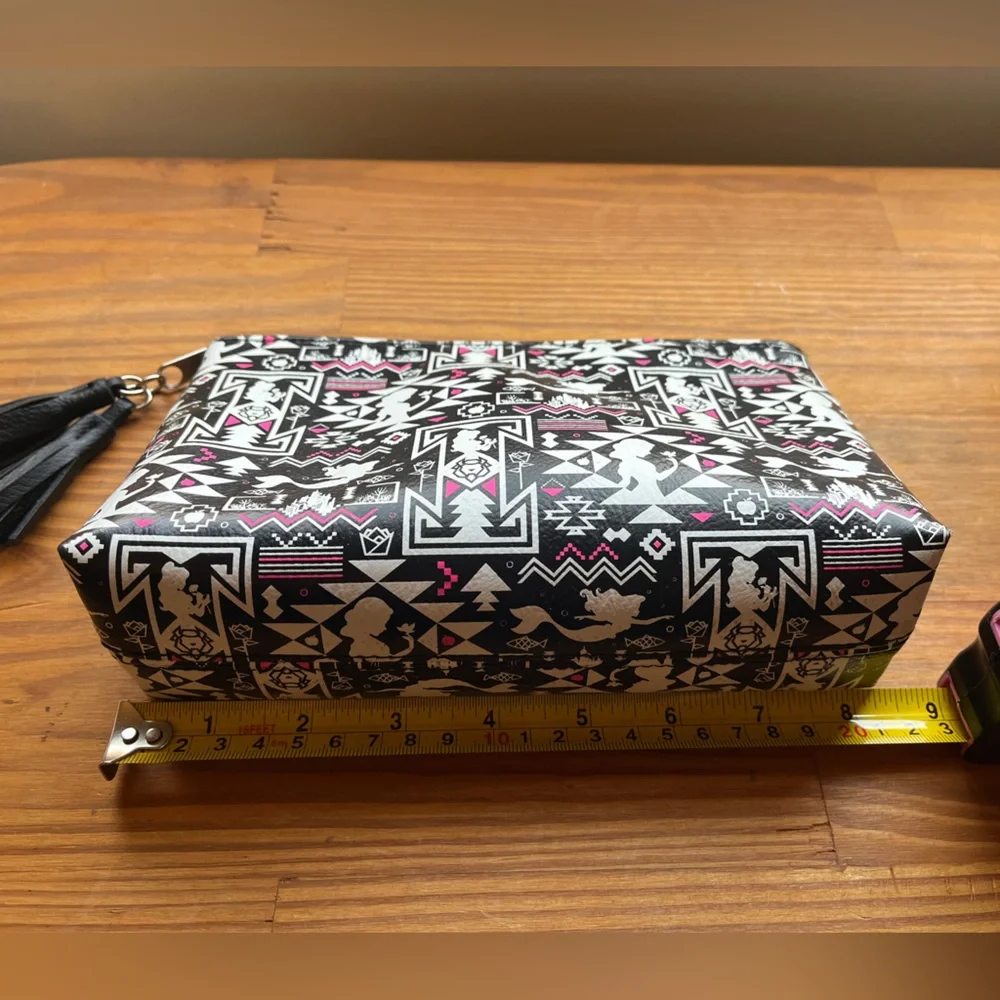Disney Loungefly Princess Print Geo Zipper Pouch with Tassels
